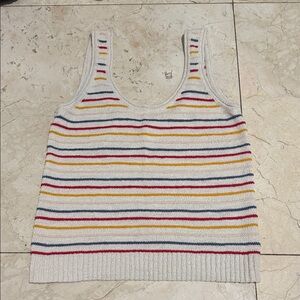 Madewell Knit Striped Camisole in Red, Yellow, and Blue